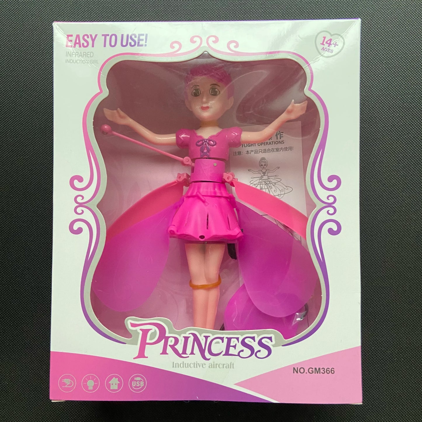 Poupée fée volante magique – Jouet interactif LED rechargeable