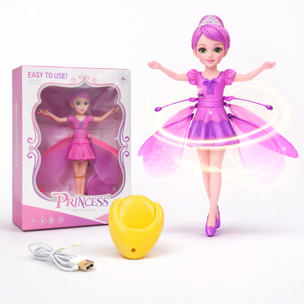 Poupée fée volante magique – Jouet interactif LED rechargeable